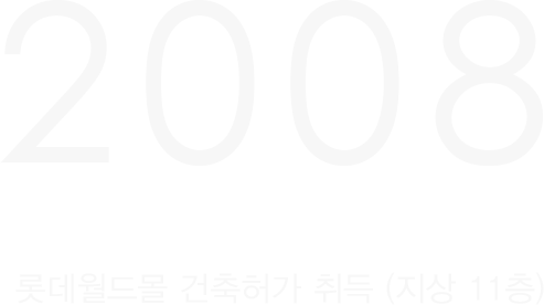 2008년 롯데월드몰 건축허가 취득(지상 11층)