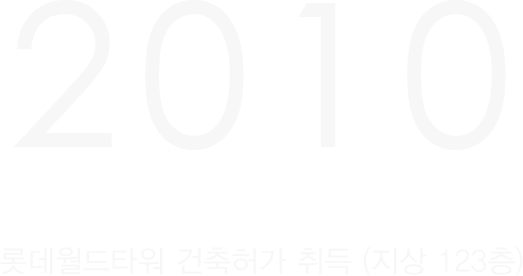 2010년 롯데월드몰 건축허가 취득 (지상 123층)