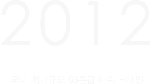 2012년 국내 최대규모 63톤급 타워 크레인